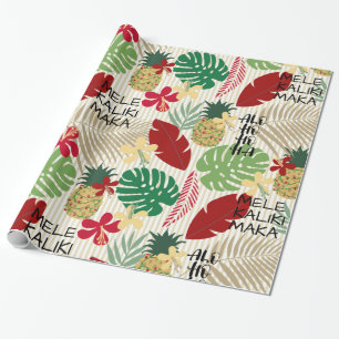 Papel De Regalo Feriado tropical hawaiano ALO-HO-HA 