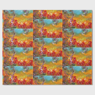 Papel De Regalo FERIAS DE FLORES ROJOS FANTASÍA Floral