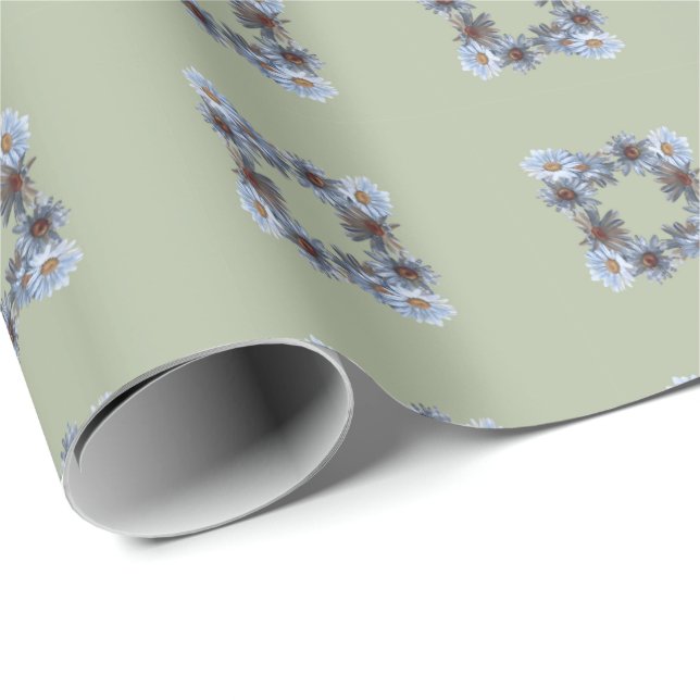 Papel De Regalo Fern green floral Gift Wrapping paper (Esquina del rollo)