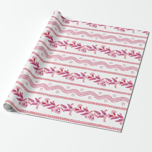 Papel De Regalo Fernlines rosados (Desenrollado)