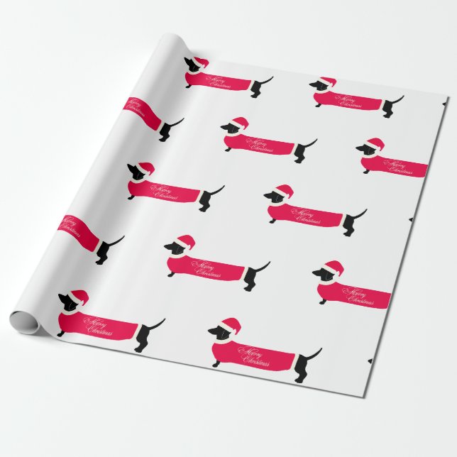 PAPEL DE REGALO FERRY CHRISTMAS DACHSHUND WRAPPER PAPER (Desenrollado)
