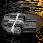 Papel De Regalo Ferry Christmas Vintsheet Music Gray Black<br><div class="desc">Presentamos nuestro exclusivo Papel de envolvimiento negro gris de la hoja navideña Merry Christmas, una obra maestra de la elegancia navideña que encapsula tus regalos en la pura magia del pasado de los Navidades. Este exquisito envolvimiento de papel luce un sofisticado telón de fondo, entrelazado con notas de chapa vintage...</div>