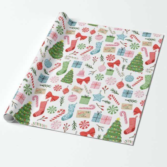 Papel De Regalo Fest de Merry and Bright Holdiay (Desenrollado)