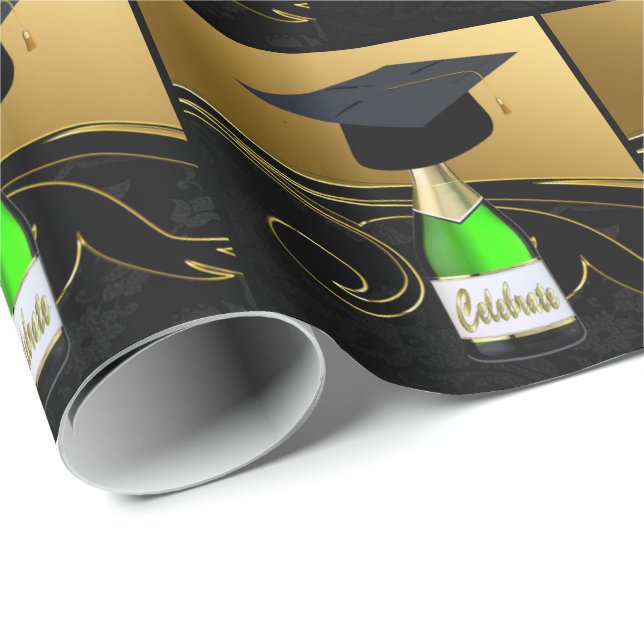 Papel De Regalo Festín de la botella de champán (Esquina del rollo)