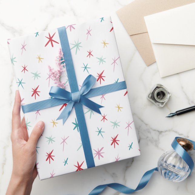 Papel De Regalo FESTIVA estrella dibujada a mano destello moderno  (Regalar)