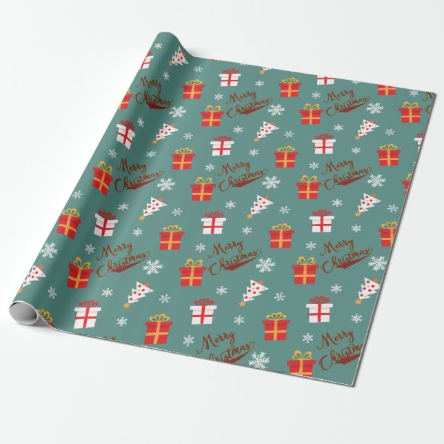 Papel De Regalo Festive Christmas Holiday  (Desenrollado)