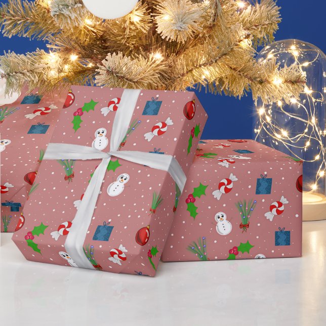 Papel De Regalo Festive Christmas Pattern Wrapping Paper | Cute Sn (Vacaciones)