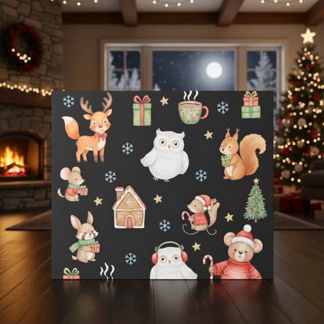 Papel De Regalo Festive Critters Holiday Gift Wrap (Holiday Gift Wrapping Paper)