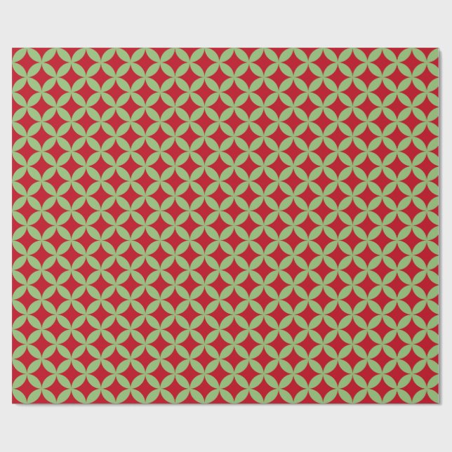 Papel De Regalo Festive Green & Red Christmas Wrapping Paper (Superficie plana)
