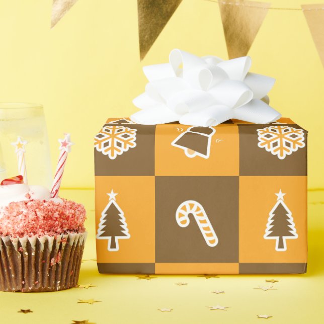 Papel De Regalo Festive Holiday Grid Pattern (Fiesta de cumpleaños )