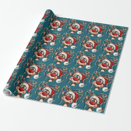 Papel De Regalo Festive Reindeer Christmas Shower Curtain