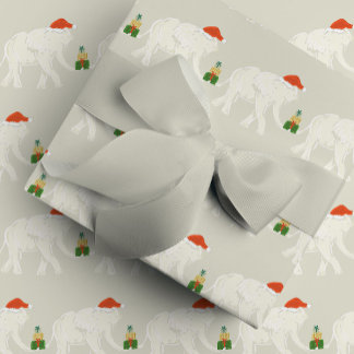 Papel De Regalo Festive White Elephant Christmas Party Illustrated