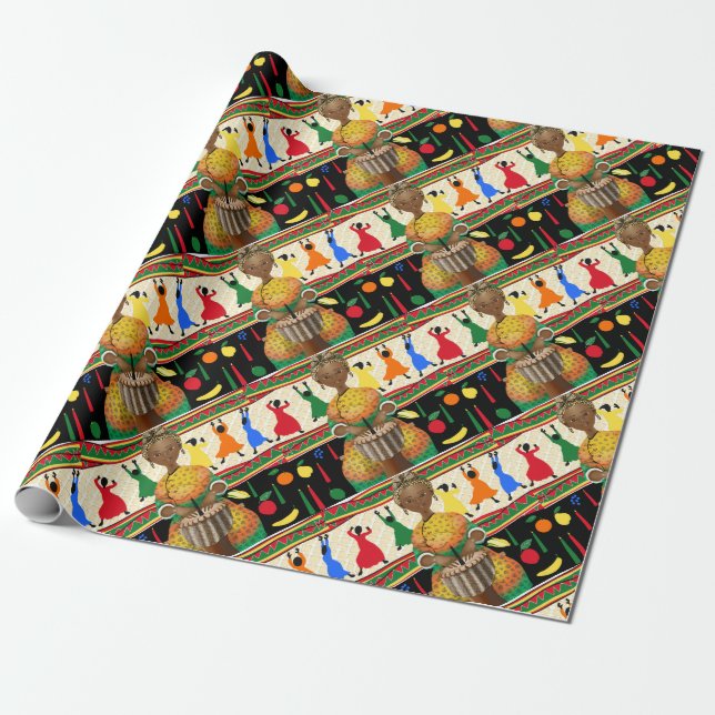 Papel De Regalo Festividad afroamericana de Kwanzaa (Desenrollado)