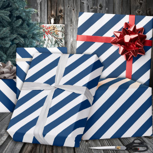 Papel De Regalo Festividad de banda ancha azul de la marina