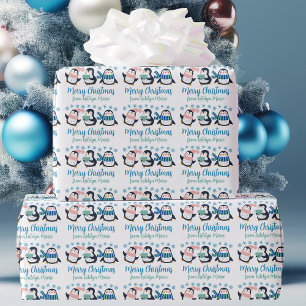 Papel De Regalo Festividad de copo de nieve pingüino personalizada