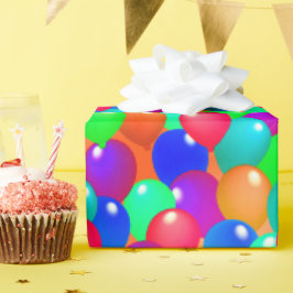 Papel De Regalo Festividad de la celebración de los globos colorid
