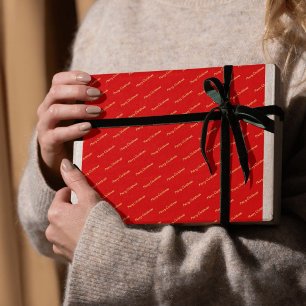 Papel De Regalo Festividad de la Feliz Feliz Navidad Roja