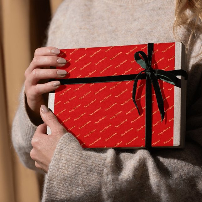 Papel De Regalo Festividad de la Feliz Feliz Navidad Roja (Subido por el creador)