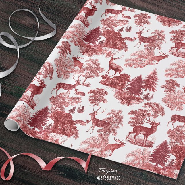Papel De Regalo Festividad de la tela de Woodland Red Deer (Subido por el creador)