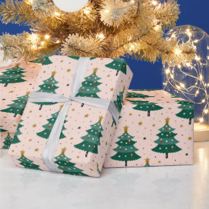 Papel De Regalo Festividad de las Estrellas de Árbol de Navidad