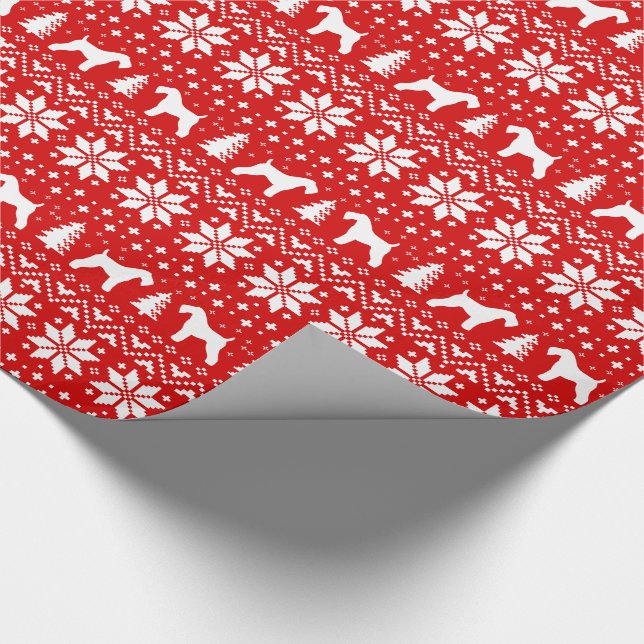 Papel De Regalo Festividad de las siluetas de Kerry Blue Terrier (Esquina)