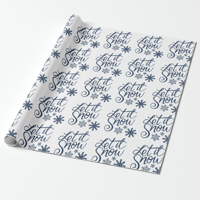 Papel De Regalo Festividad de "Let it Snow" Navidades (Desenrollado)