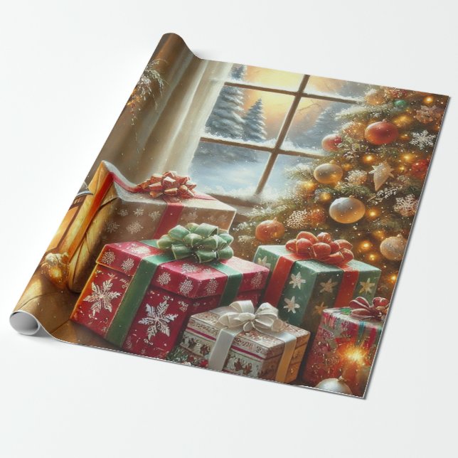Papel De Regalo Festividad de los navidades (Desenrollado)