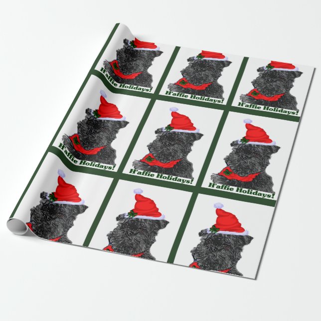 Papel De Regalo Festividad de los Navidades Affenpinscher (Desenrollado)