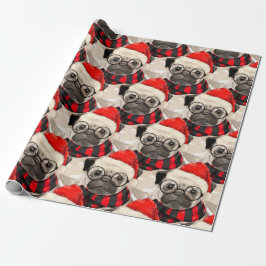 Papel De Regalo Festividad de los Navidades de Dog Pug Lover