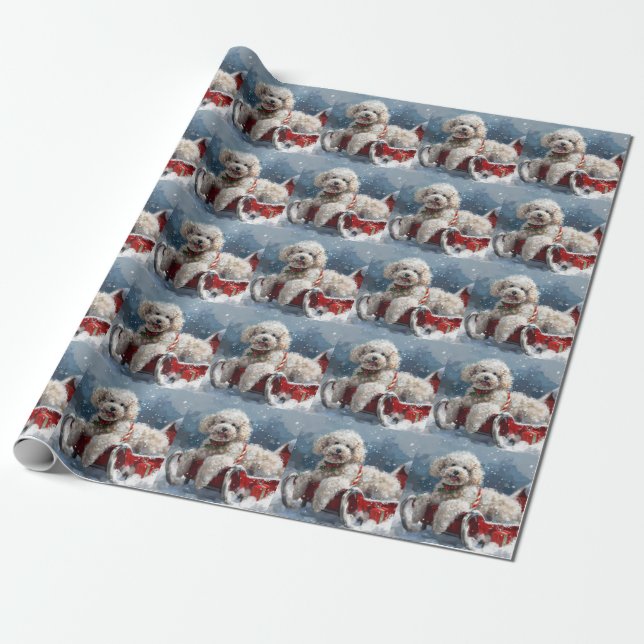 Papel De Regalo Festividad de los Navidades de perro canino (Desenrollado)