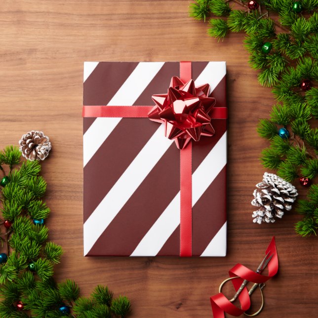 Papel De Regalo Festividad de los Navidades de rayas grandes de Bo (Regalo de vacaciones)