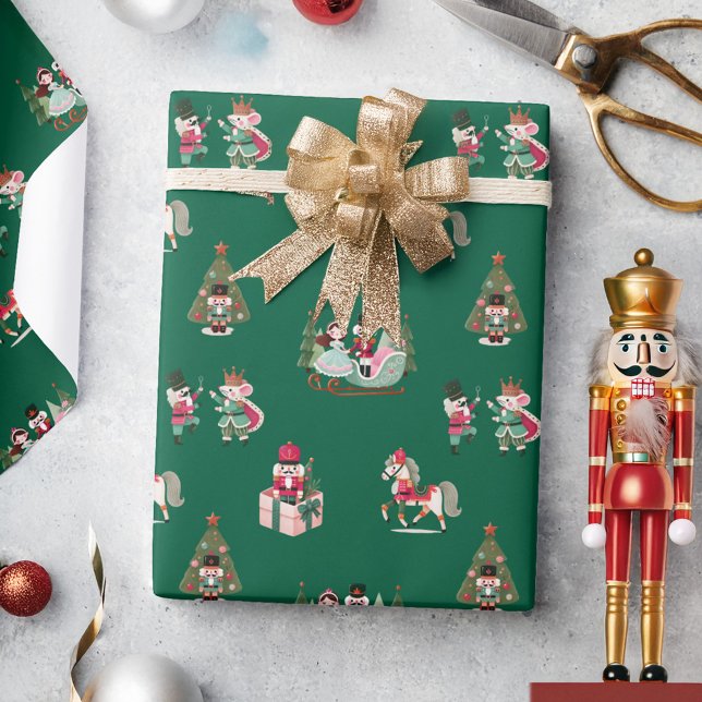 Papel De Regalo Festividad de los Navidades tradicionales del Fest (Nutcracker Festive Traditional Christmas Holiday Wrapping Paper)