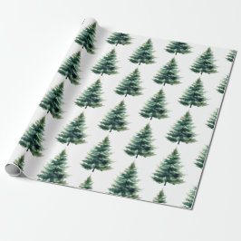 Papel De Regalo Festividad de los Navidades verdes del pino minima