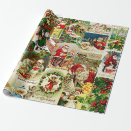 Papel De Regalo Festividad de los Navidades victorianos Santa Coll