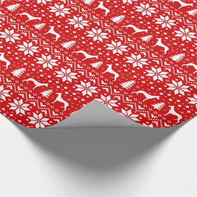 Papel De Regalo Festividad de los perros y siluetas enrollados en  (Esquina)