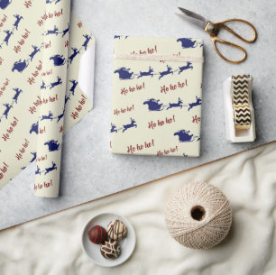 Papel De Regalo Festividad de los renos de Santa Sleigh sin proble