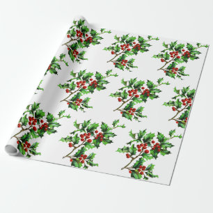 Papel De Regalo Festividad de Navidad añeja en blanco