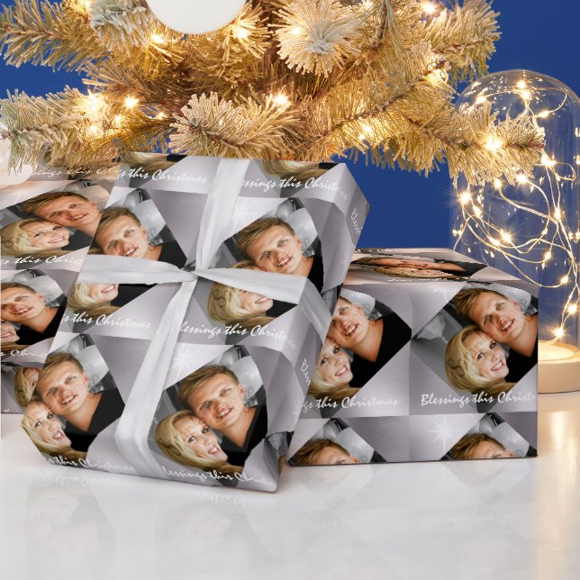 Papel De Regalo Festividad de Navidades de la familia fotográfica  (Vacaciones)