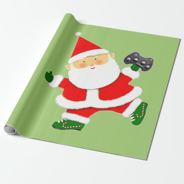 Papel De Regalo Festividad de Navidades de videojuegos (Desenrollado)