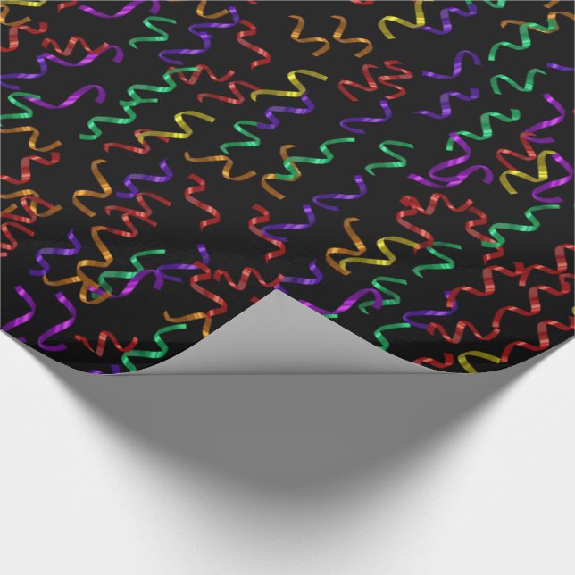 Papel De Regalo Festividad de Navidades morados amarillos rojos y  (Esquina)