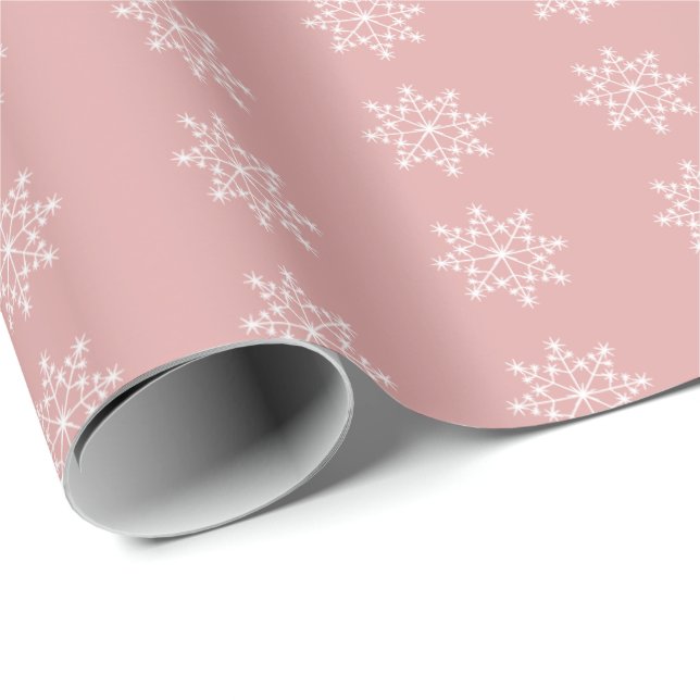 Papel De Regalo Festividad de Navidades rosados en Navidad Pastel (Esquina del rollo)