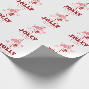 Papel De Regalo Festividad de playa tropical Flamingo rosa