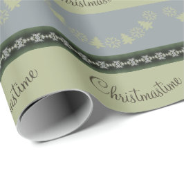 Papel De Regalo Festividad De Snowflake Y Árbol