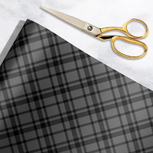Papel De Regalo Festividad de Tartán en gris carbonífero escocés