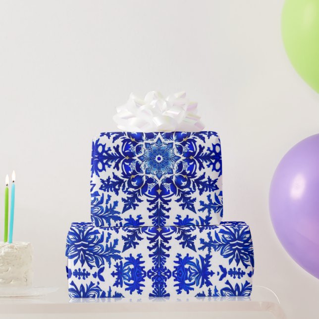 Papel De Regalo Festividad de Wonderland 'Royal Blue' (Regalos de fiesta)