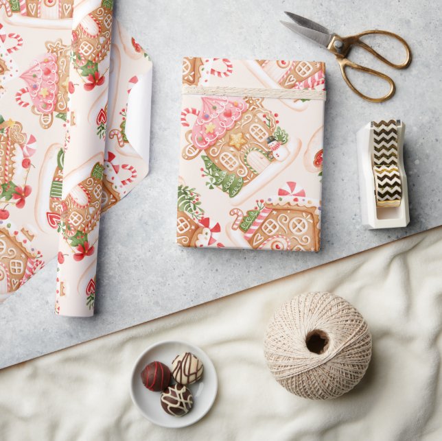 Papel De Regalo Festividad del patrón de pan de jengibre (Artesanía)