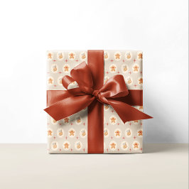Papel De Regalo Festividad del patrón neutro de pan de jengibre Na