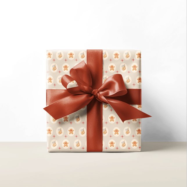Papel De Regalo Festividad del patrón neutro de pan de jengibre Na (Subido por el creador)