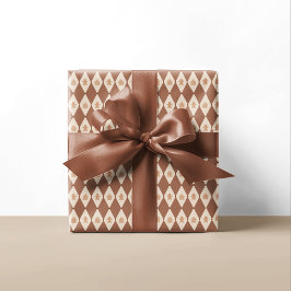 Papel De Regalo Festividad del patrón neutro Gingerbread Argyle