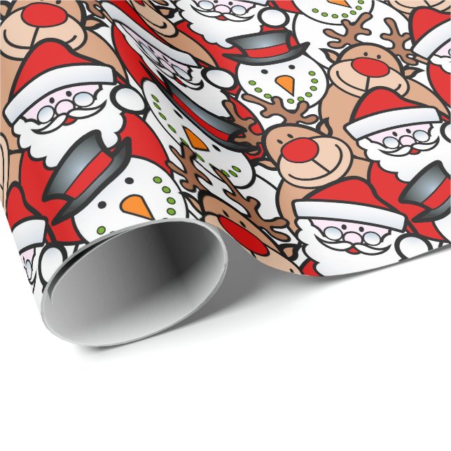 Papel De Regalo Festividad divertida de Navidades de Santa Claus (Esquina del rollo)